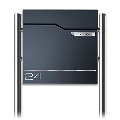 Metzler Briefkasten mit Pfosten Hoffmann - Anthrazit RAL 7016 -...