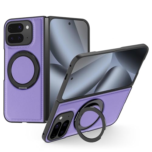 LHNUNP for Google Pixel 9 Pro Fold }Olbg U[P[X Oz_[t [MagSafeΉ][Rpی] M̍YXN[ی Xh~P[X, Purple