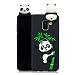 Produktbild Everainy Kompatibel für Samsung Galaxy A8 Plus 2018 Silikon Hülle 3D Panda Muster Ultradünn Hüllen Handyhülle Gummi Schutzhülle Stoßfest TPU Stoßstange Cover (Schwarz 1)