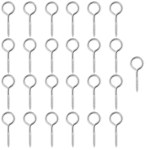 25 Piezas M4 Pernos de Ojo Atornillados en Acero Inoxidable 304 – Ojal a Atornillar, Gancho de Ojo, Tornillo de Ojal, Anillo Redondo, Plata, 50 mm, Duradero y Resistente a la Corrosión