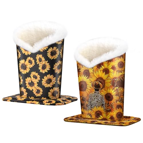 Image of Pack of 2 Plush Lined Eyeglasses Holder Stand Protective Glasses Case For Desks Or Nightstands