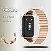 QHBAMD Metal Strap Compatible with Samsung Galaxy Fit 3 SM-R390, Thin Light Stainless Steel Band with Buckle Protective Cover for Galaxy Fit 3 (Rose Gold)
