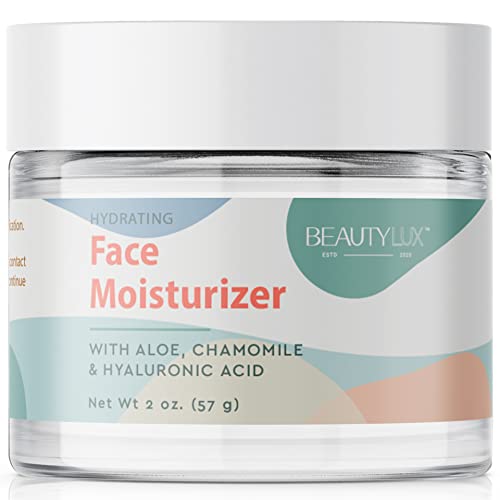 BeautyLux Face Moisturizer Hydrating with Aloe, Chamomile and Hyaluronic Acid 2 oz. (57g)
