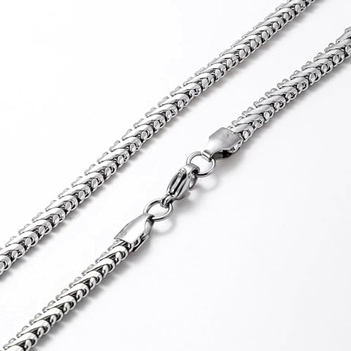 Image of THE MEN THING Chain for Men, Luxury Pure Titanium Steel Chain | Silver Stainless Steel Chain | Necklace Jewellery for Men & Boys