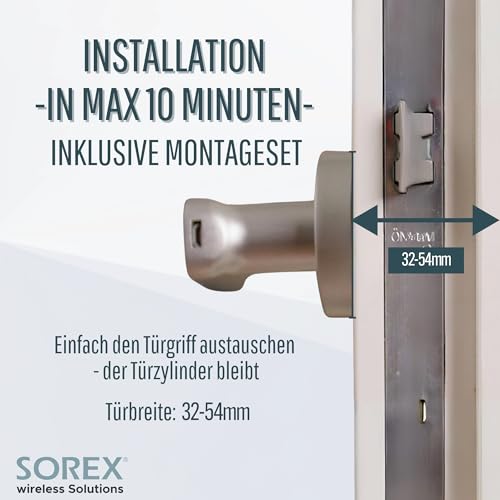 Smartes Türschloss SOREX FLEX EASY mit Fingerprint und Smartphone-Steuerung