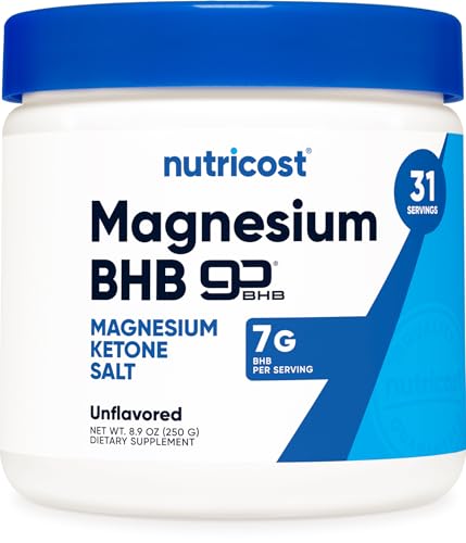 Nutricost Magnesium BHB Salts (250 Grams, Unflavored) - Exogenous Ketone Supplement, 6.5g