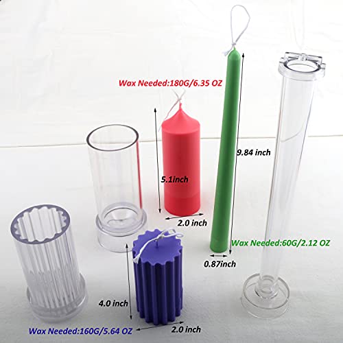 Milivixay 11Pcs Candle Molds Set-Durable Pc Candle Making Kit-Diy Candle Making Supplies Pyramid & Cylinder & Ball Sphere & Pillar & Apple & Square & Egg & Cones & Taper Mold #TOP3