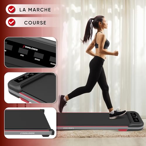 Tapis de Course WALDEN F2200 pour la Maison ou Le Bureau Tapis de Marche 2 en 1 Jogging Course à Pied Ultra Plat Slim sous Le Bureau Fitness Entraînement Télécommande – Image 3