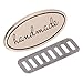 Agatige 5PCS Handmade Metal Labels with Shim, Oval Knitting Sewing Bag Handmade Tag Alloy DIY Bag Label Crafts Accessories for Clothes Jeans Shoes Bags (Light Gold)