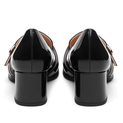 Women's Closed - Toe Loafers with Chunky Heel, All - Weather Solid Dress Pumps for Work and Daily Wear4