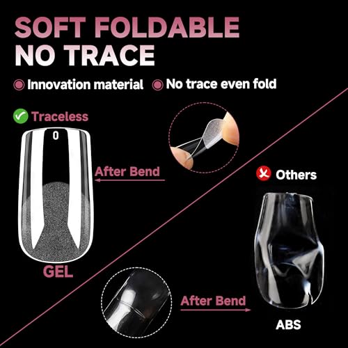 Image of UNA GELLA Medium Square Nail Tips, 312pcs Medium Gel Nail Tips Square