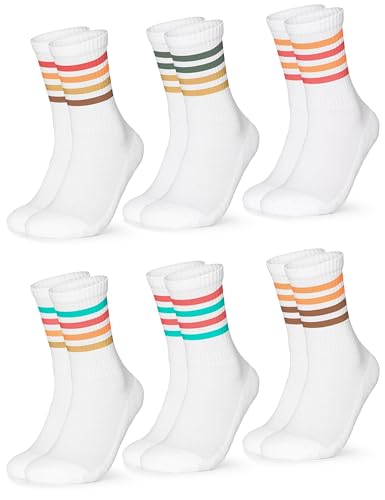 Occulto Damen Retro Tennissocken 6er Pack (Modell: Steffi) 60s 39-42