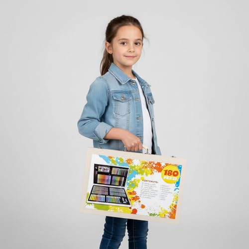 Image of KARP Children Deluxe Art Drawing Set for Kids Case Art and Craft Supplies Drawing and Painting Set Great Gift (180Pcs - Multi)