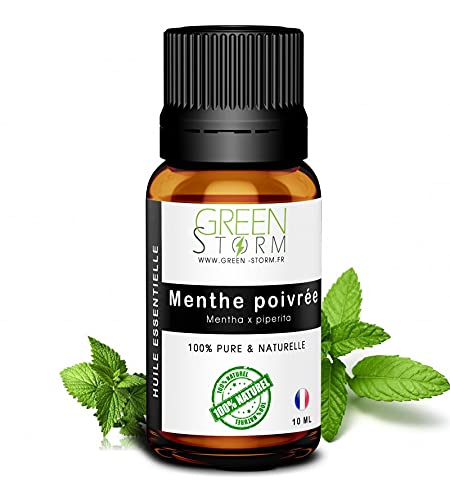Huile essentielle de Menthe poivrée - 100% pure et naturelle - HEBBD - Green-storm - 10 ML Cover