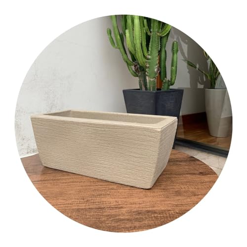 Vaso Jardineira Para Planta Floreira Jardim 40cm De Polietileno Bege