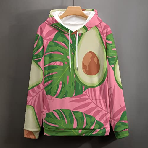 Sweatshirt pull bicolore vert rose UMENG avec capuche et manches longues