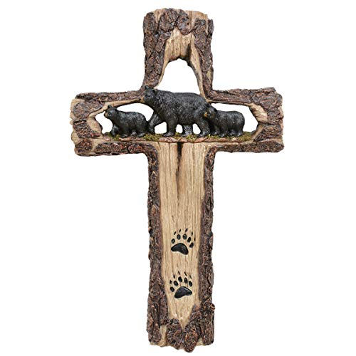 Image of Black Forest Décor Bear Family Wall Cross