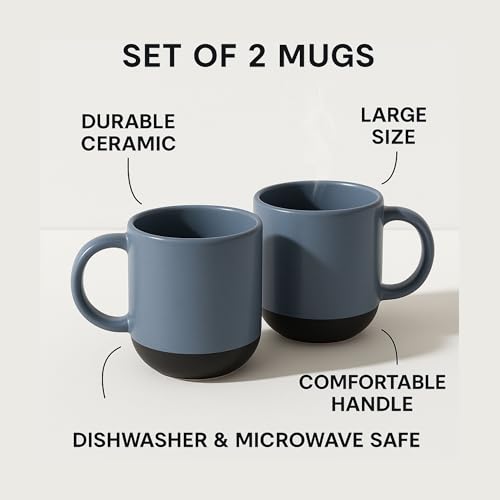 Image of Clay Craft Modern Matte Coffee Mug Set of 2, 300 ml | Fine Ceramic Tea, Coffee & Milk Mugs | Elegant & Durable Drinkware | Microwave & Dishwasher Safe | Minimalist Home, Office & Gift Collection
