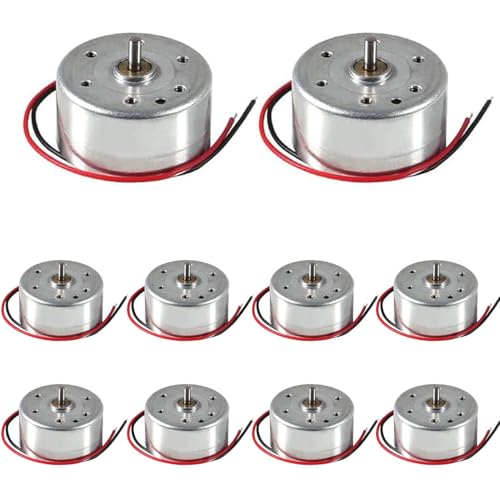 RUNCCI-YUN 10 szt. Silnik mini DC 1,5 V-3V-4,5 V-6 V -9 V Mini silnik elektryczny 6500 obr./min do eksperymentu z fizyką edukacyjną DIY