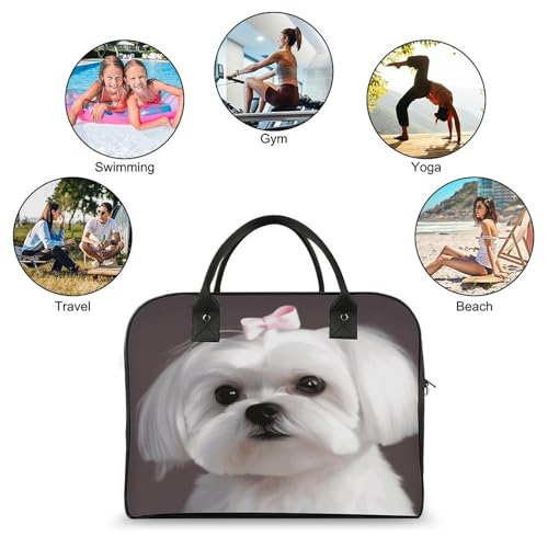 Maletín ligero para laptop con diseño perrito maltés miniatura 4