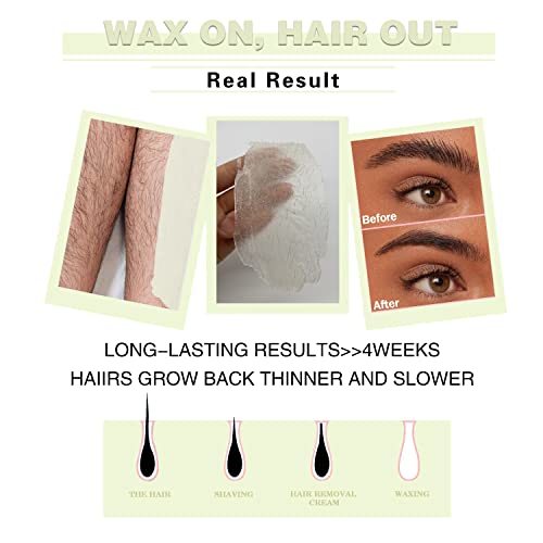 Hard Wax Beads for Hair Removal - 1.1lb/17.05oz Waxing Beads for Coarse Hair, Sensitive Skin, Brazilian Bikini,Underarms,Face,Body - Wax Beans Bulk with 20 Sticks (Coconut)