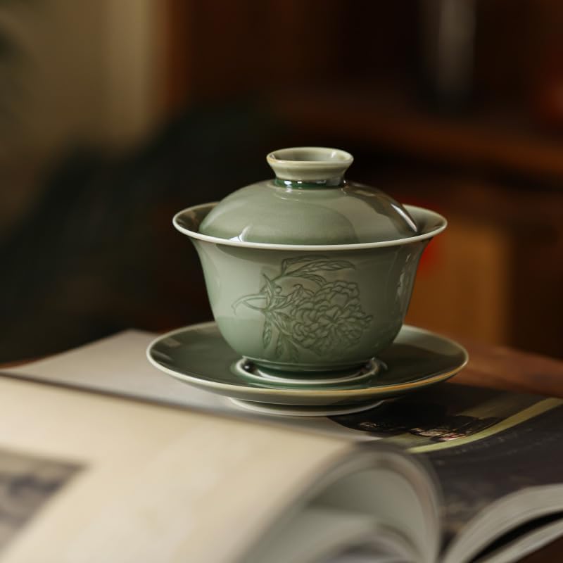 Kubki do Matchy Gaiwan Zestaw do herbaty Kubek Chiński Ceramiczny Domowy Kung Fu Zestaw do herbaty z zaparzaczem