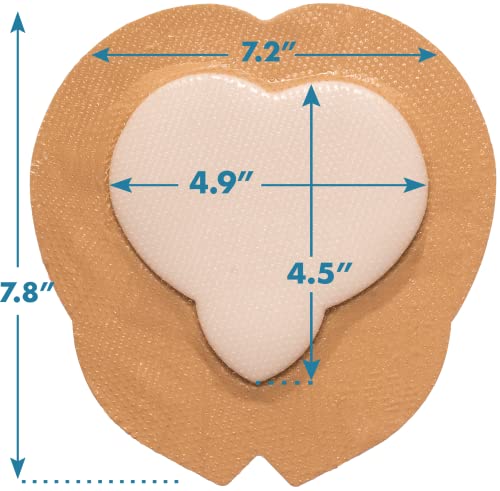 Areza Medical Sacral Dressing Ultra-Absorbent Silicone Foam with Adhesive Border and Flaps 7.2" x 7.8" 10 Per Box. Sterile