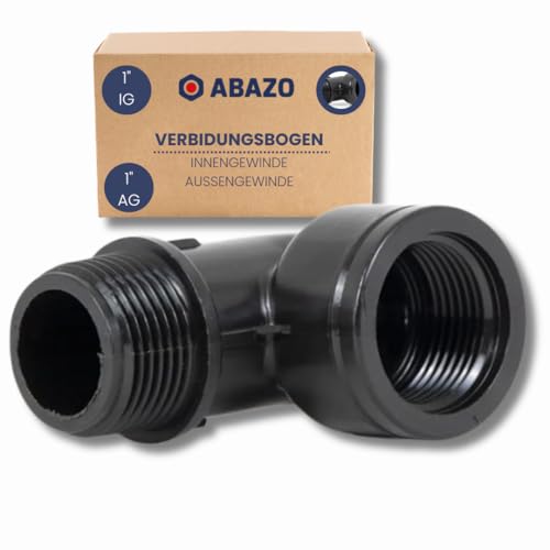 ABAZO - Pumpenanschlussstutzen an Gartenpumpe, Schlauchverbinder, Rückschlagventil für die Pumpe, Anschluss an einen Hydrophor, Satz Pumpenzubehör, Verbindungsbogen 1' AG-IG
