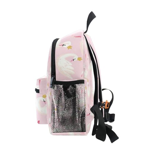 OREZI Cute Kids Back Pack White Swans and Pink Feathers Todder Backpack Lightweight Preschool Kindergarten Book Bag Practical and Durable Daycare Bag for Travel,Toys4