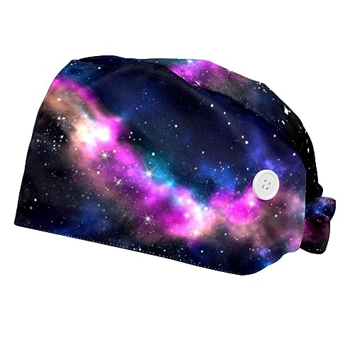 Chapeaux de travail galaxie violette pour la cuisine et les soins