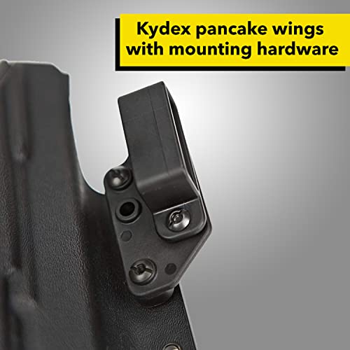 Holsterbuilder Holster Enclosed Pancake Loop With Slotted Back (1 Pair)- Pre-Drilled Hole Kydex Belt Attachment For Owb Gun Holsters - Durable Material - Kydex Pancake Wings With Mounting Hardware #TOP1