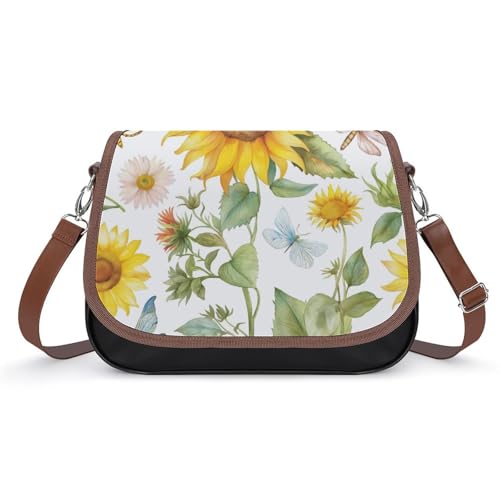 Sac messager imperméable en cuir pour femmes avec motifs