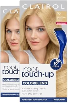 Clairol Root Touch-Up by Nice'n Easy Permanent Hair Dye, 10 Extra Light Blonde Hair Color, Pack of 2