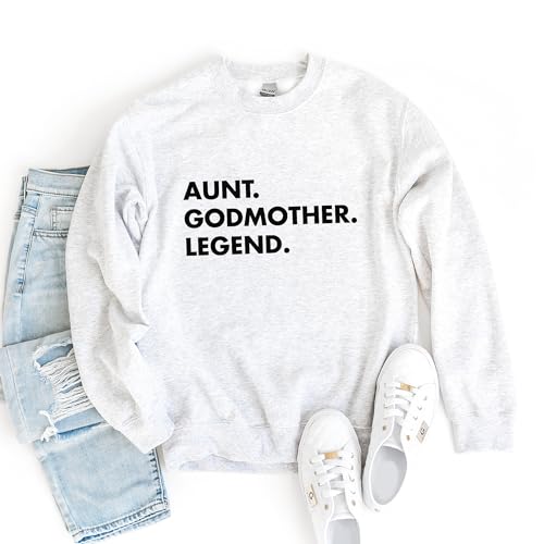 Aunt Godmother Legend Sweatshirt, Cute Sweater For Sister In Law, Funny Godparent Proposal Gift, Trendy Auntie Shirts, Unisex Crewneck Sweatshirt Sand3