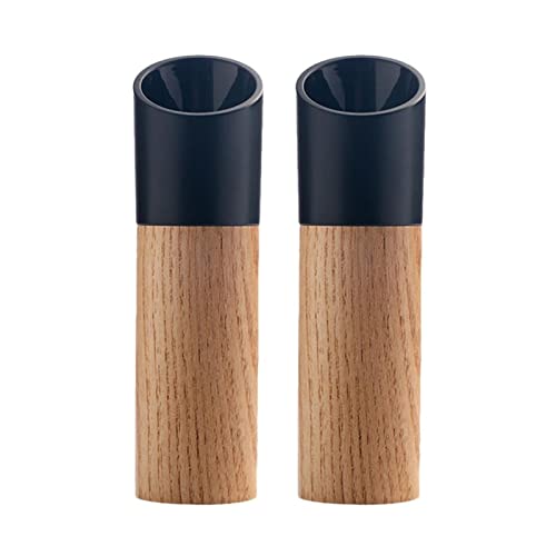 ADERFETBI Molinillo Pimienta Molino de Madera Sal y Pimienta Molinos con Molinillo manejo Mano cerámica Ajustable Pimentero(D)