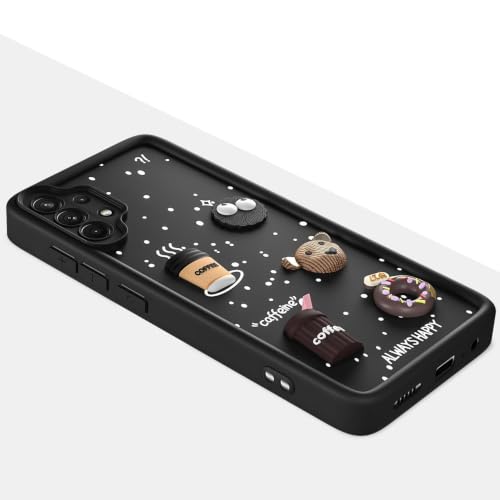 Image of Bintage Back Cover Compatible for Samsung Galaxy A32 4G | Cute 3D Taddy Ball Bear Milk Cake Coffee Silicon Case Full Body & Camera Protection - Black
