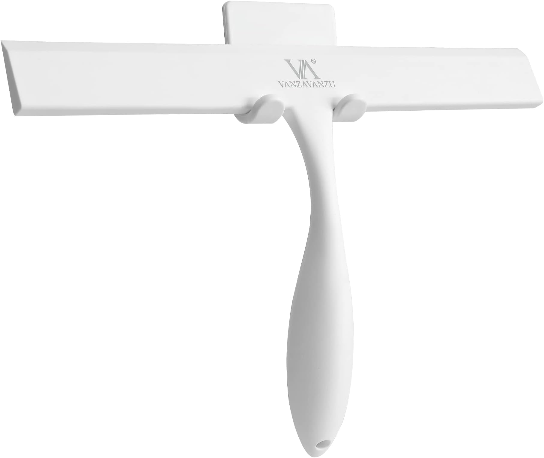 IZPFTOP Duschabzieher Mit 2 Haken - Silikon Fensterwischer Weiß 21cm