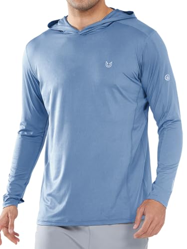 NORTHYARD Mens Sun Protection Shirt UPF 50+ Hoodie Long Sleeve Fishing Swim Rash Guard Shirts UV SPF Lightweight Running FEDERALBLUE L