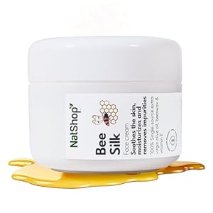 NatShop | Bee Silk Face Cream With Olive Oil Beeswax And Vitamin E | Face Moisturizer Face Cream 1.7oz