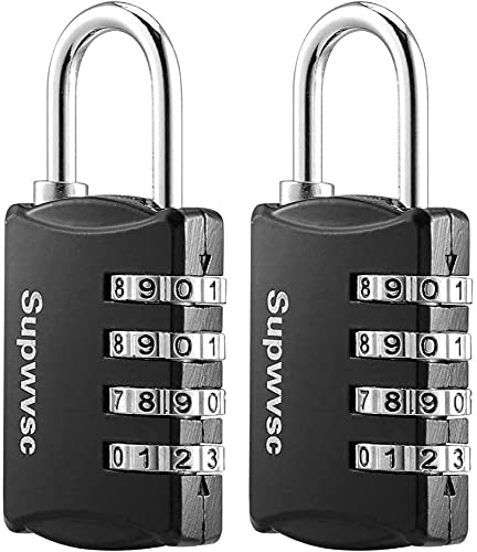 SkVLf Outdoor Waterproof 4-Digit Combination Lock Set (2 Pack) for Sports & Travel - Secure Your Belongings with a Code Lock - Ideal for Bikes, Luggage, Doors, and More!