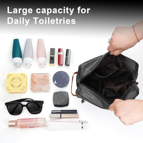 Men's Travel Toiletry Bag - Large Waterproof Organizer, 2 Zippered Pockets for Shaving/Cosmetic,Portable Bathroom Bag for Travel/Gym/Business Trips2
