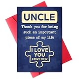 AMAZPRINTS Uncle Birthday Card – Heartfelt Birthday Card for Uncle, Meaningful Fathers Day, Birthday Gifts from Niece or Nephew, Birthday Greeting Card