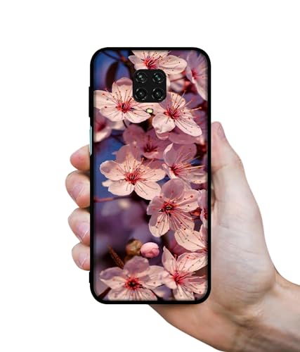 Image of Pink Flowers Pattern Design Premium 2D Printed Metal Back Case Cover for Mi Redmi Note 9 Pro /Note 9 Pro Max /Poco M2 Pro