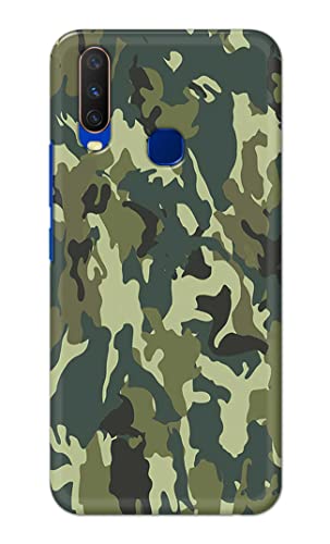 Image of Printed Hard Back Cover Case for Vivo Y15 | Vivo Y17 | Vivo Y11 | Vivo U10 | Vivo Y12 | Vivo Y12i Back Cover (Green Army Camouflage) -1803
