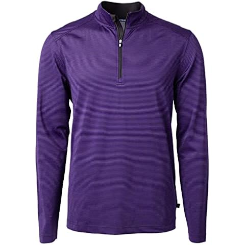 Cutter & Buck Men's Virtue Eco Qrtr Zip Shirt, College Purple/Black, XL Cover