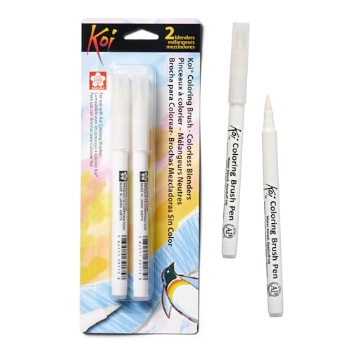 SAKURA Koi Colorless Blender Brush Set - Clear Watercolor Brush Pen - Colorless - 2 Pack