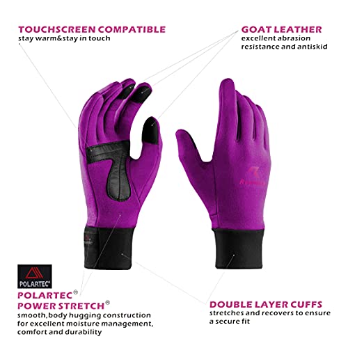 Polartec Power Stretch Touch Screen Winter Running Gloves, Great For Women Men Driving Hiking Walking Riding Biking In Outdoor Cold Weather(Black, Large) #TOP1