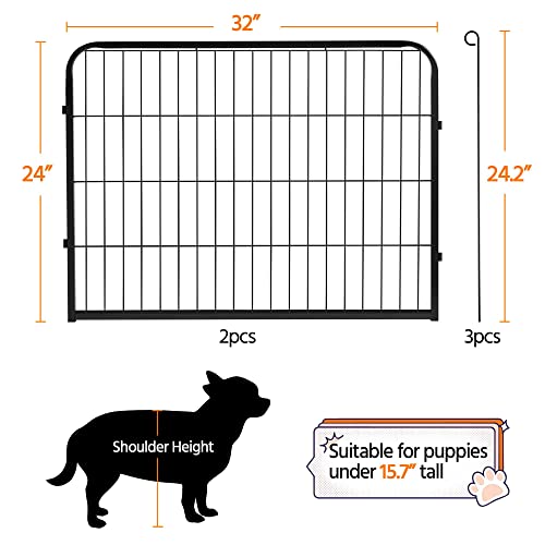 Image of Yaheetech 24in x 5.3ft Rustproof Foldable Metal Decorative Garden Fence | Durable Metal Frame, Tool-Free Quick Setup,Custom Multi-Shape,Fold Flat Storage, Multi-Scene For Garden Patio RV Camping