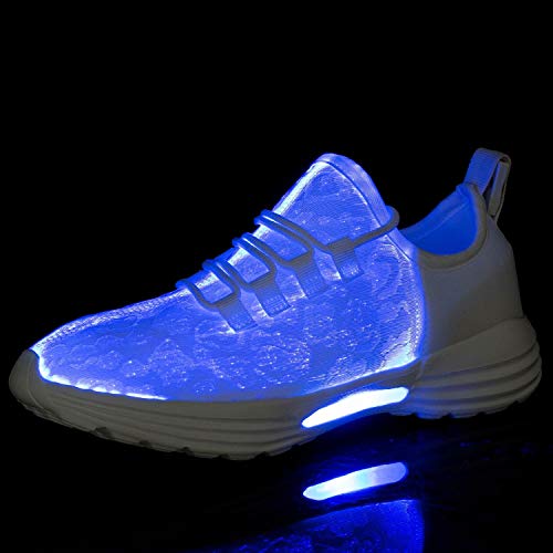 Lxso Fiber Optic Led Light Up Shoes For Women Men Usb Charging Flashing Luminous Fashion Sneakers For Festivals Party(Lxso-916White44) #TOP3