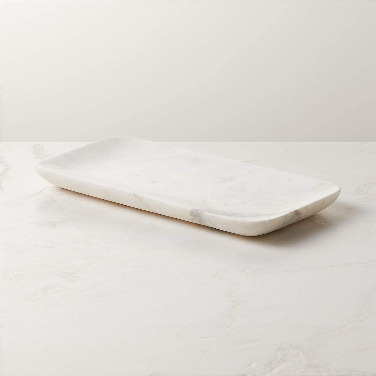 Marble Tray for Bathroom & Dining - Elegant White Serving Tray -4